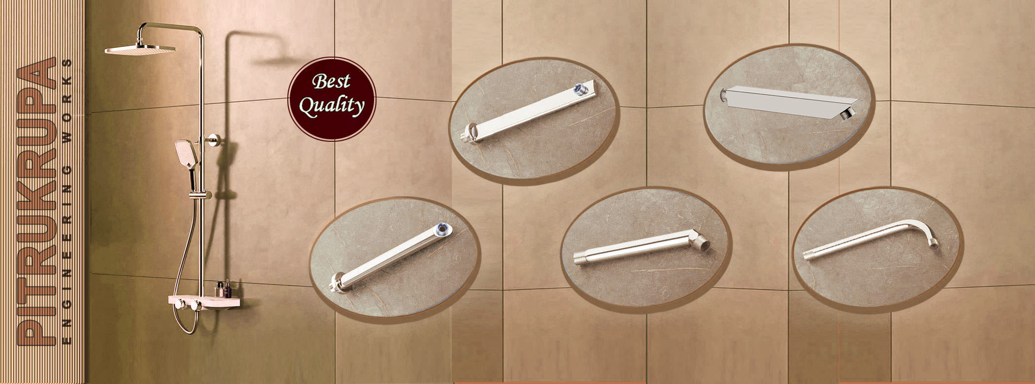 Pitrukrupa Engineering SS Bath Accessories Manufacturers - SS Bath Shower Arm Jali - SS Bath Floor Drain Jali Manufacturers - Suppliers and Expoters Rajkot - Gujarat - India
